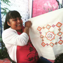 Hand-embroidered Pillow ÉTOILE (nautic)