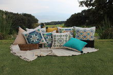 Hand-Embroidered Pillow FRESCHEZZA WITH BORDER (Breeze)