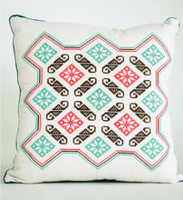 Hand-Embroidered Pillow FRESCHEZZA WITH BORDER (Mint Kiss)